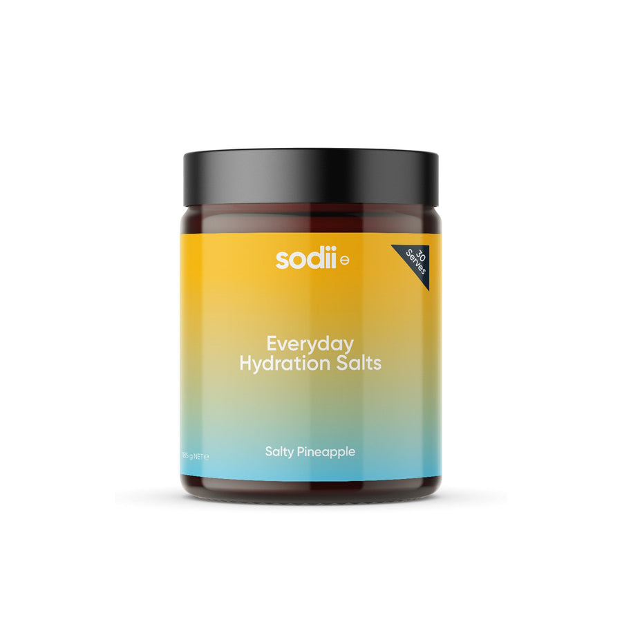 Sodii Salty Pineapple high-sodium electrolyte sachets, 1000mg sodium per serve, HASTA certified